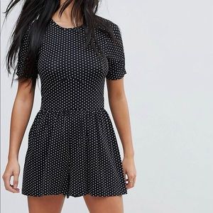 ASOS Jersey Tea Romper in Polka Dot